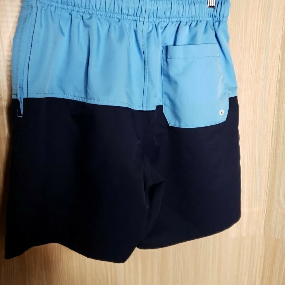 Speedo Mens 2 Tone Blue Swim Trunks Medium